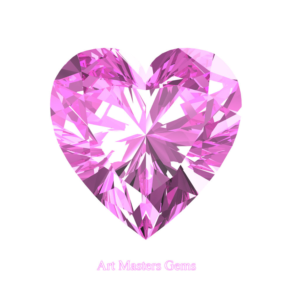 Art Masters Gems Standard 3.0 Ct Heart Light Pink Sapphire Created Gemstone  HCG300-LPS